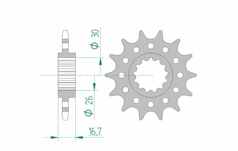 Image of AFAM Steel Standard Front Sprocket 20608 - 520
