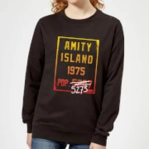 Image of Jaws Amity Population Womens Sweatshirt - Black