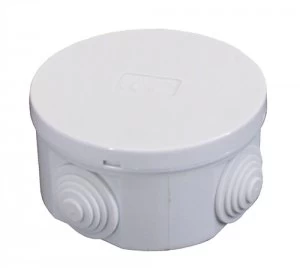 Image of ESR 80mm IP44 Round PVC Junction Box with Knockouts - Grey
