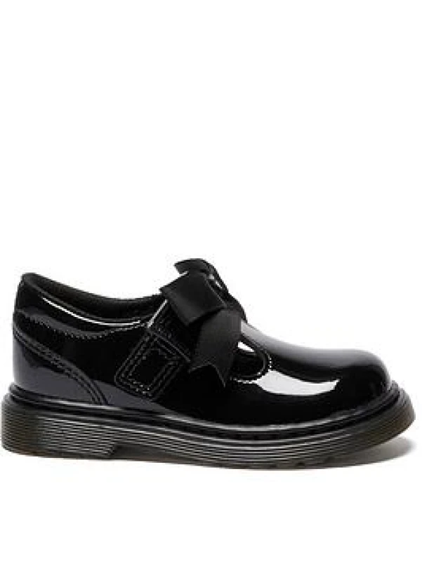 Image of Dr. Martens Black Polley II Bow Girls Toddler Shoes Black UK 6