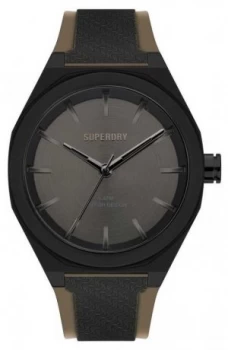 Image of Superdry Black Soft Touch Silicone Strap Gunmetal Grey Watch