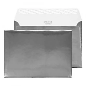 Image of Creative Holographic Envelopes C5 Peel & Seal 162 x 229mm Plain 140 gsm Chrome Plated Pack of 10