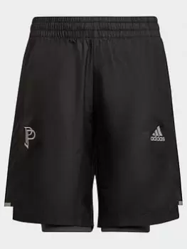 Image of adidas Pogba 2-in-1 Shorts, Black, Size 11-12 Years
