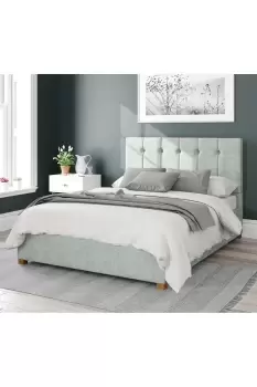 Image of Hepburn Upholstered Ottoman Storage Bed, Pure Pastel Cotton Fabric