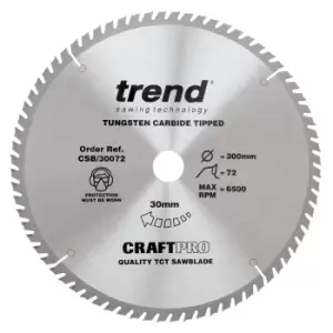 Image of Trend CRAFTPRO Wood Cutting Saw Blade 300mm 72T 30mm