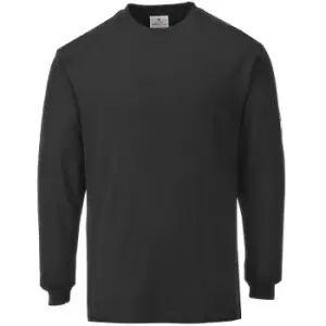 Image of FR11BKRM - sz M Flame Resistant Anti-Static Long Sleeve T-Shirt - Black - Black - Portwest