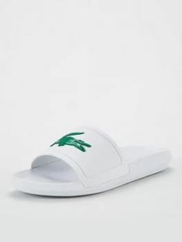 Image of Lacoste Croco Sliders - White, Size 7, Men