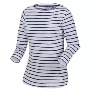 Image of Regatta Bayla three quarterSleeve Top - White/NvyStr