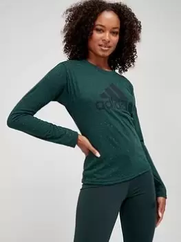 Image of adidas Winners 3.0 Long Sleeve T-Shirt - Dark Green, Dark Green Size M Women