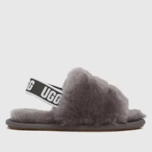 Image of UGG Grey Fluff Yeah Slide Toddler Shoes