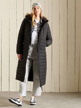 Image of Superdry Longline Fuji Jacket - Black, Size 10, Women