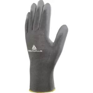 Image of Delta Plus Knitted Polyester Work Safety Gloves (7/S) (Grey)