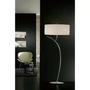 Image of Eve 2-Light E27 Floor Lamp, Polished Chrome with Oval White Shade