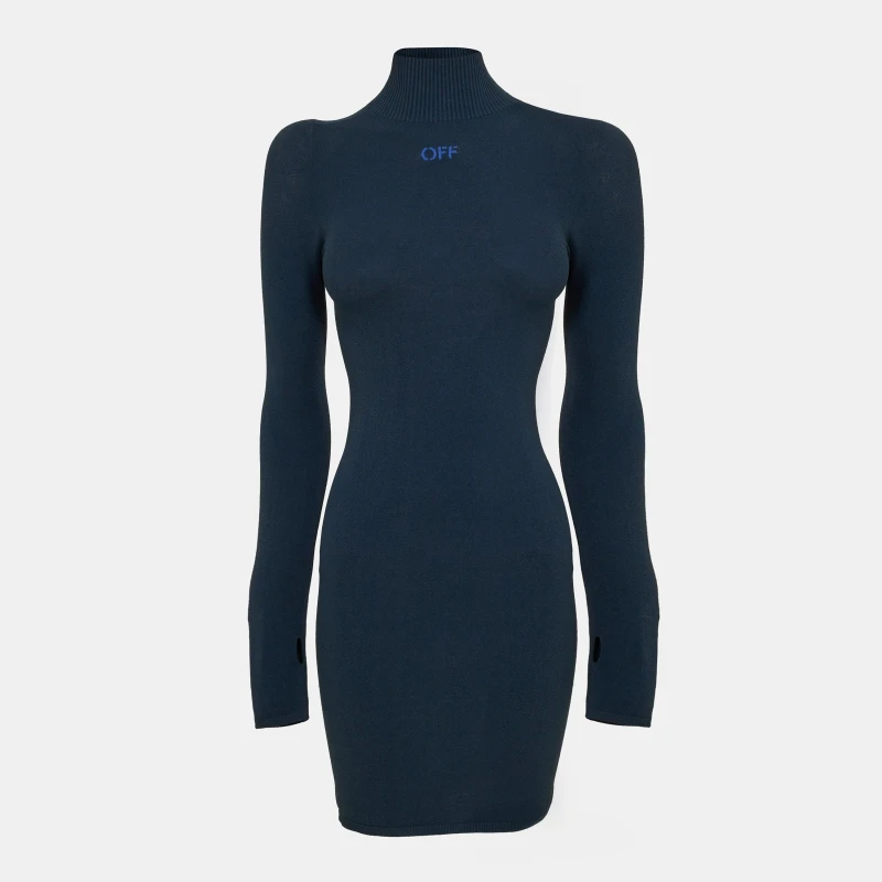 Image of Off White Womens Floor-Length Maxi Dress Blue female 6 (2XS)