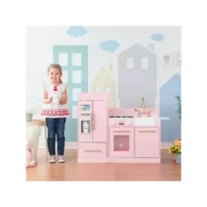 Image of Pink Wooden Toy Kitchen by Teamson Kids Toy Cooker Play Kitchen Set TD-12302P - Pink