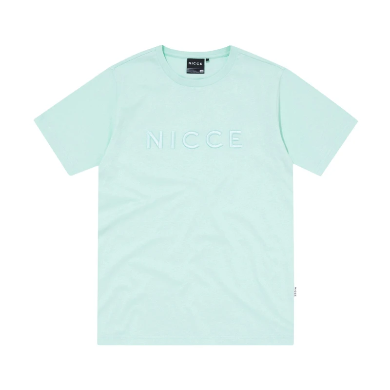 Image of Nicce Mens Mercury T-Shirt - Oatmeal Marl - Blue Blue S