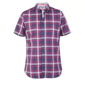 Image of Duke Mens Ripley D555 Checked Kingsize Short-Sleeved Shirt (7XL) (Navy/Red)