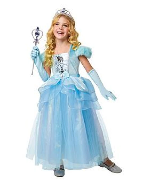 Image of Blue Princess Child Costume One Colour WZH5A Unisex 5-6,7-8