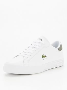 Image of Lacoste Powercourt 0121 1 Sma Trainers - White/Green, Size 10, Men