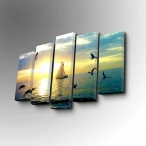 Image of 5PUC-001 Multicolor Decorative Canvas Painting (5 Pieces)
