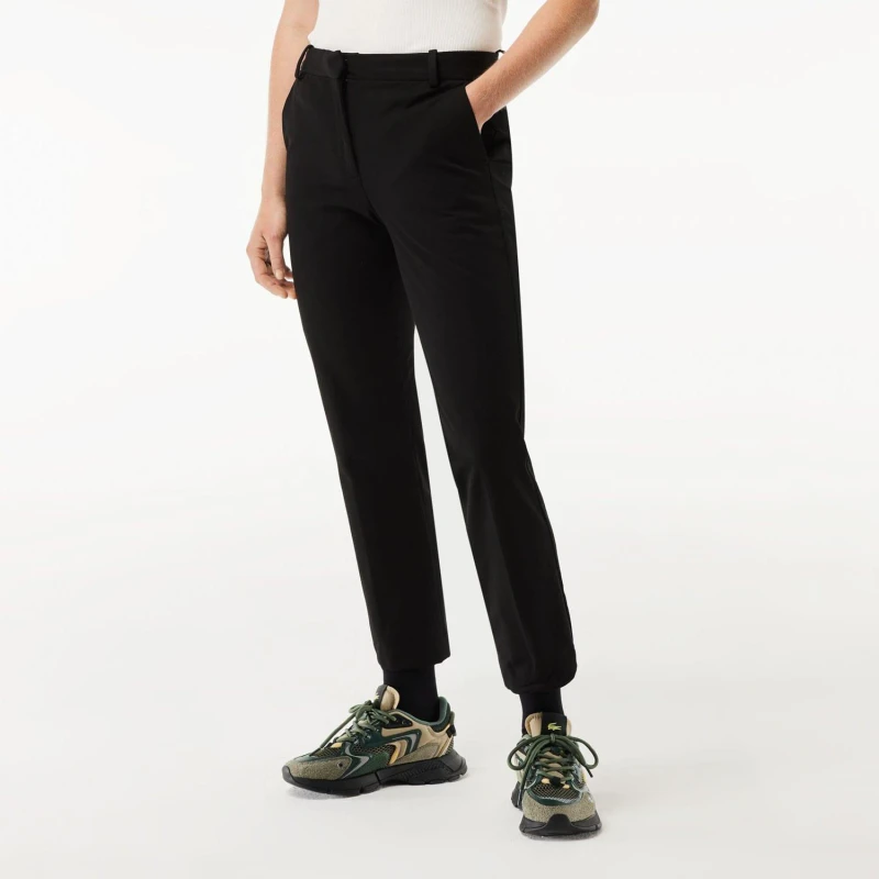 Image of Lacoste Slim Fit Stretch Cotton Chinos Black female 8