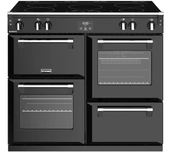 Image of Stoves Richmond ST RICH S1000Ei MK22 BK 100cm Electric Range Cooker with Induction Hob - Black - A Rated