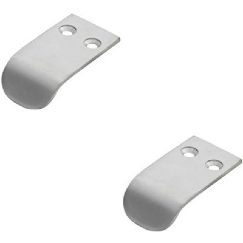 Image of Loops 2x Semi Concealed Cabinet Finger Pull Handle 12mm Fixing Centres Satin Chrome Multi unisex