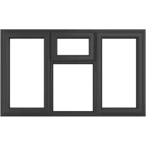 Image of Crystal Casement uPVC Window Left & Right Hand Opening Next To a Top Opener 1770mm x 1115mm Clear Double Glazing /White in Grey