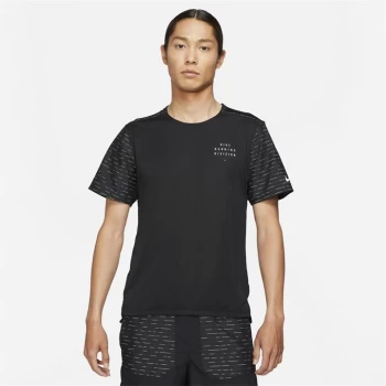 Image of Nike Run Rise T Shirt Mens - Black