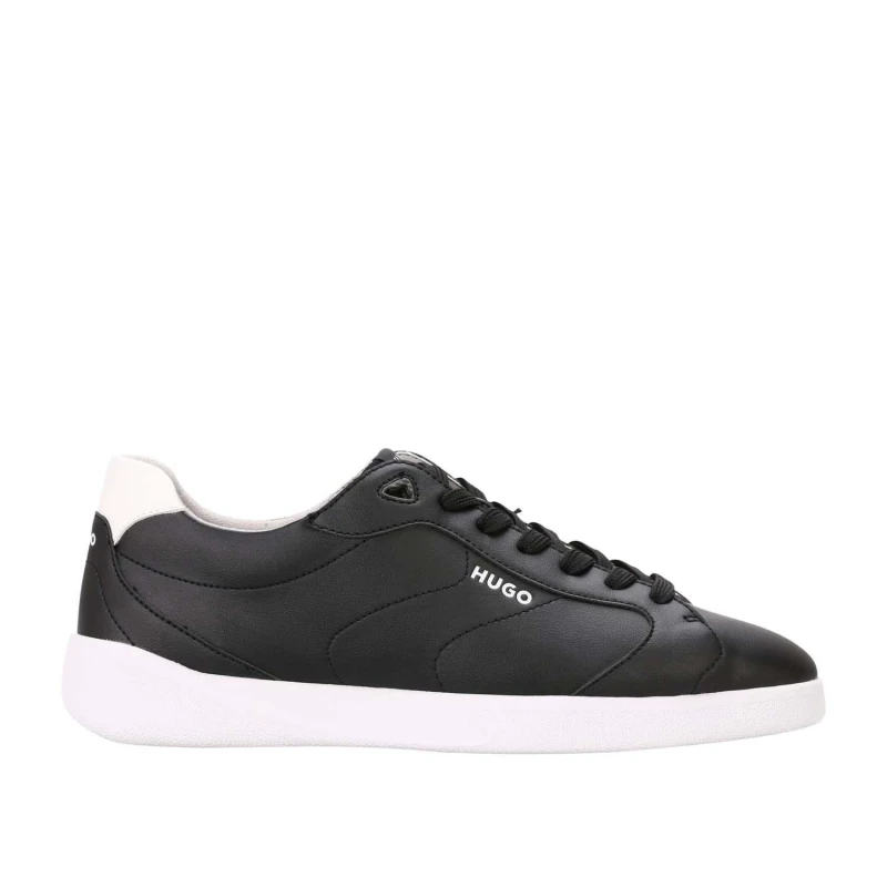 Image of Hugo Riven Logo Detail Cupsole Trainers - Black 9