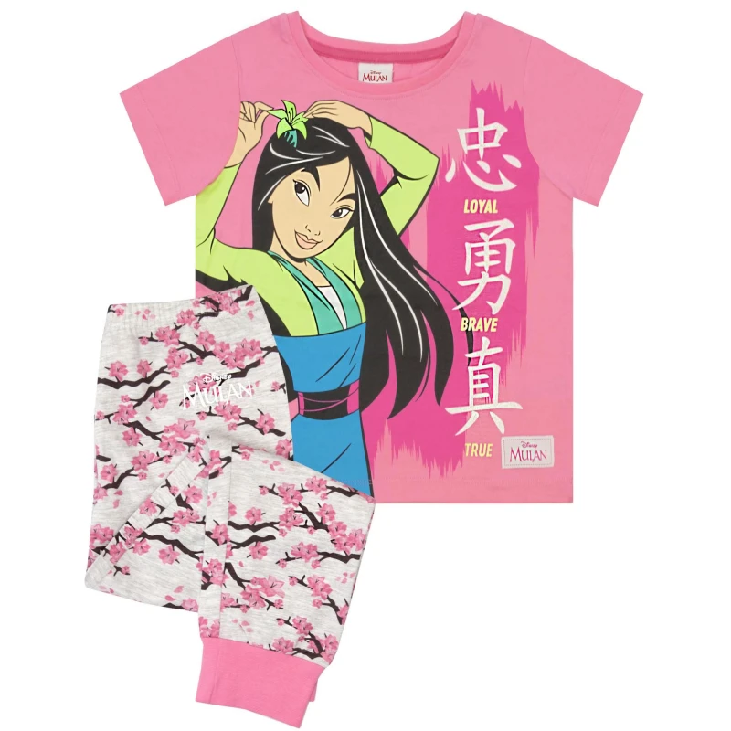 Image of Disney Short Sleeve Long Leg Pyjama Set Pink female