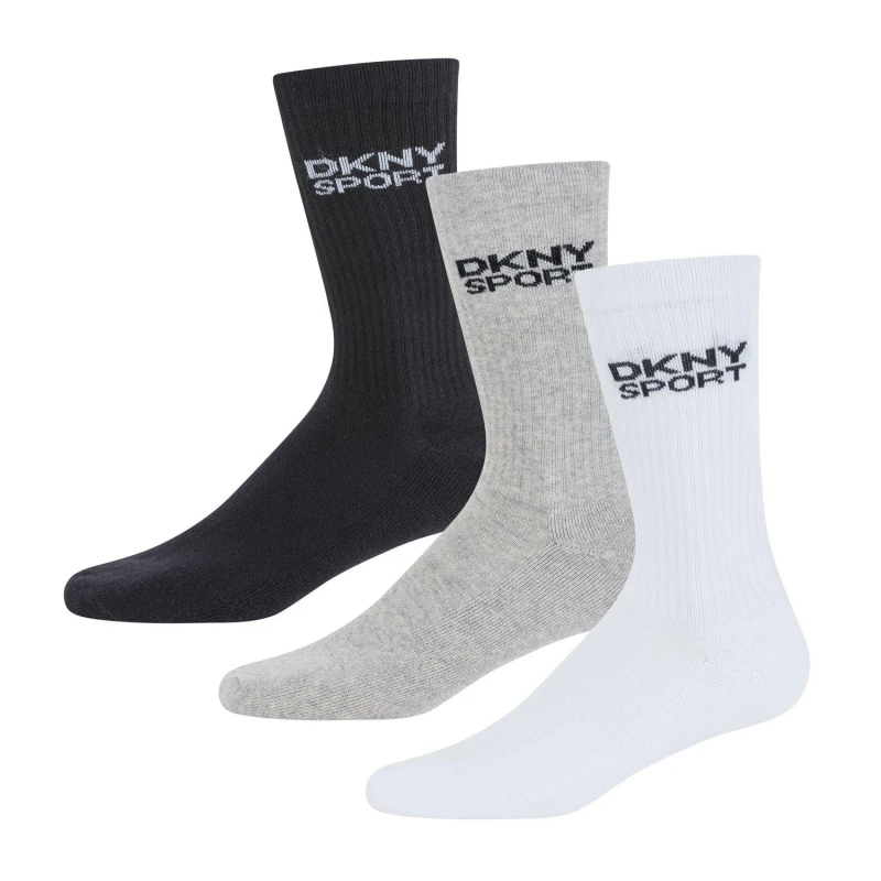 Image of DKNY Ribbed 3 Pack Socks - Black 7 - 11