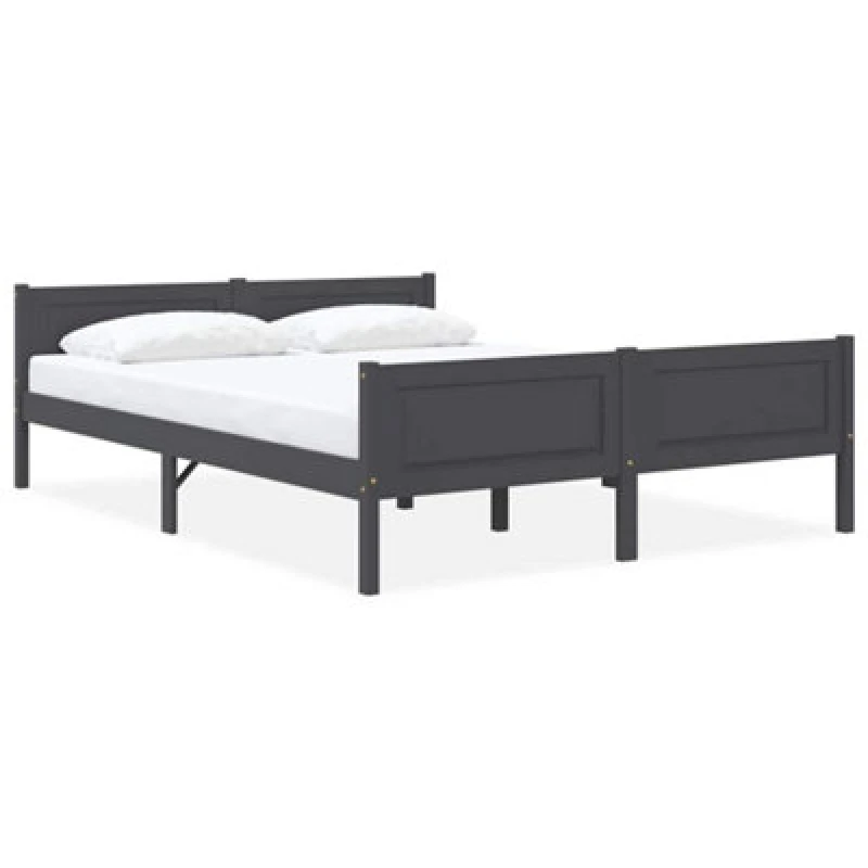 Image of Vidaxl Bed Frame Solid Pinewood Grey 160X200 Cm, Grey 322128