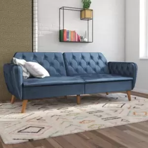 Image of Tallulah Velvet Memory Foam Futon Blue
