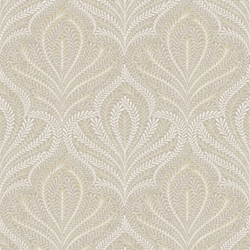Image of Grandeco Margot Ornamental Filigree Metallic Damask Textured Wallpaper, Neutral
