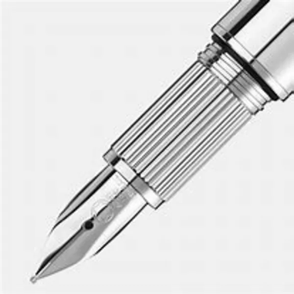 Image of Mont Blanc - Starwalker Metal Fountain Pen Piston Converter - Fountain Pens - Silver