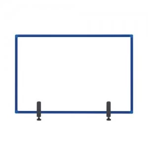 Image of Bi-Office Protector Board W/Clamps Blue Alu Frm900x600