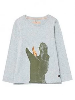 Image of Joules Boys Action Dino Sweatshirt - Grey
