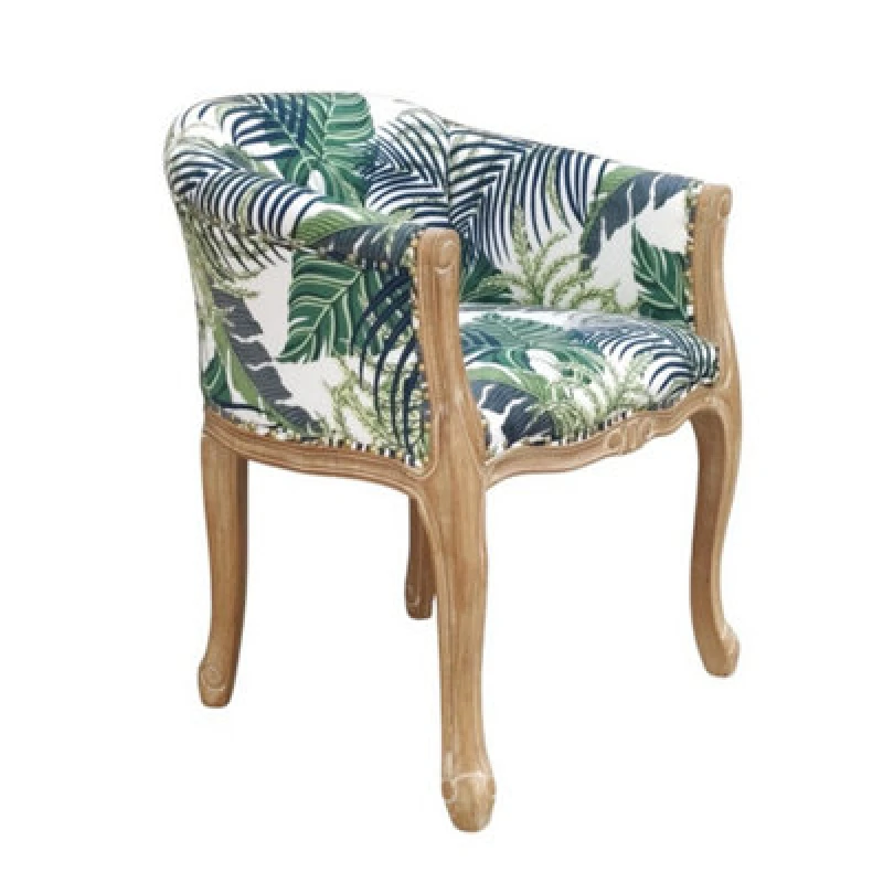 Image of MSL NATURAL FR PALM LEAF FABRIC LOUIS CHAIR