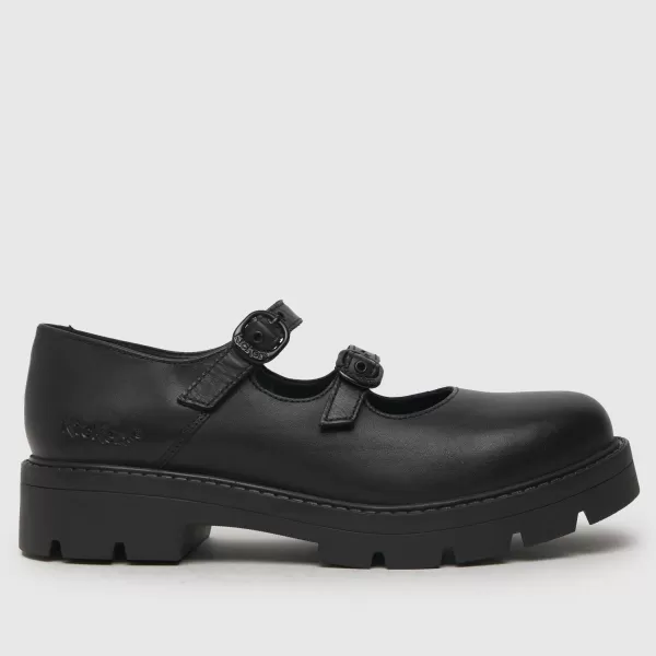 Image of Kickers kori double mary-jane flat shoes in black