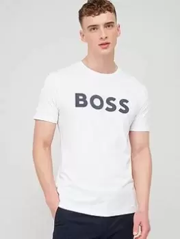Image of BOSS Thinking 1 Regular Fit T-Shirt - White, Size S, Men