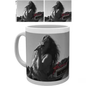 Image of Janis Joplin Singing BW Ceramic Mug