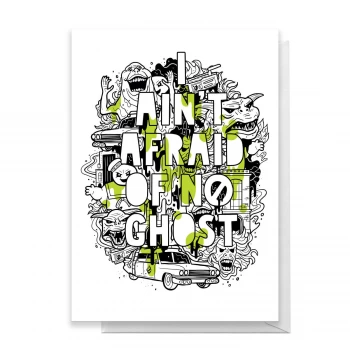 Image of Ghostbusters I Ain't Afraid Of No Ghost Greetings Card - Large Card