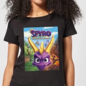Image of Spyro Face Scene Womens T-Shirt - Black - 4XL - Black