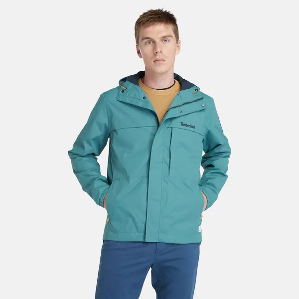 Image of Timberland Benton Water-resistant Shell Jacket For Men In Teal Teal, Size S