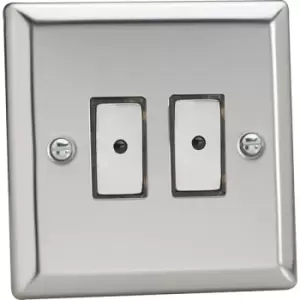 Image of Varilight 2-Gang V-Pro Eclique2 Touch Control Slave Dimmer Polished Chrome - JCES002