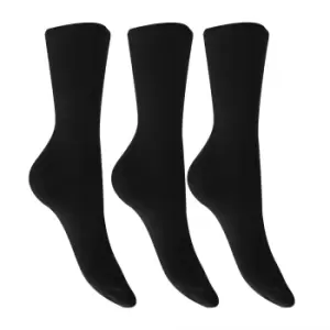 Image of Womens/Ladies Extra Fine Silk Touch Bamboo Socks (3 Pairs) (UK 4-7 EUR 37-41) (Black)
