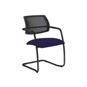 Image of Dams MTO Tuba Black Cantilever Frame Conference Chair with Half Mesh Back - Slip