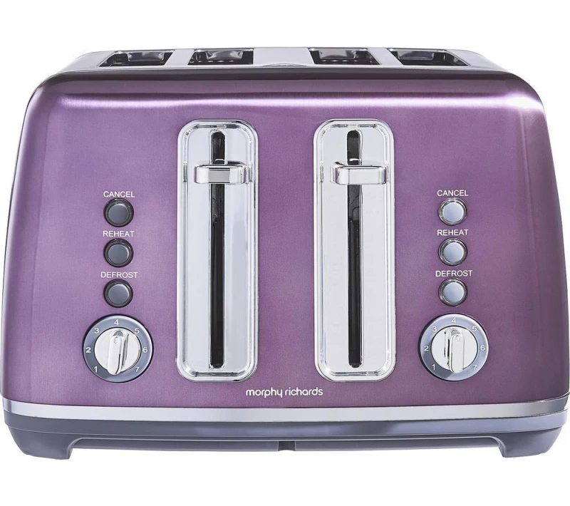 Image of Morphy Richards Accents 242050 4-Slice Toaster - Purple, Purple 5056765401571
