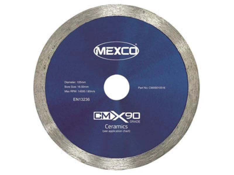 Image of Mexco Cmx9010516 X90 Grade Ceramic Materials Diamond Blade 105X 16mm Mexcmx90105